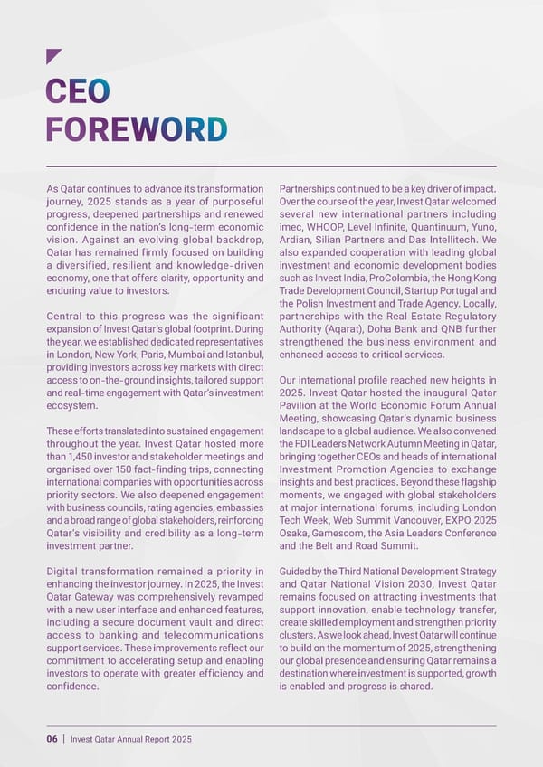Invest Qatar 2025 Annual Report [EN] - Page 6