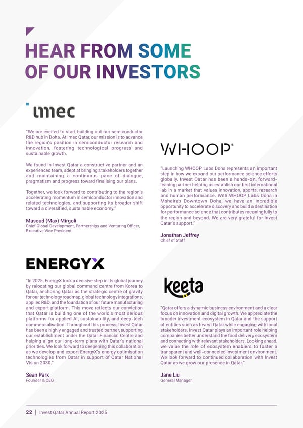Invest Qatar 2025 Annual Report [EN] - Page 22